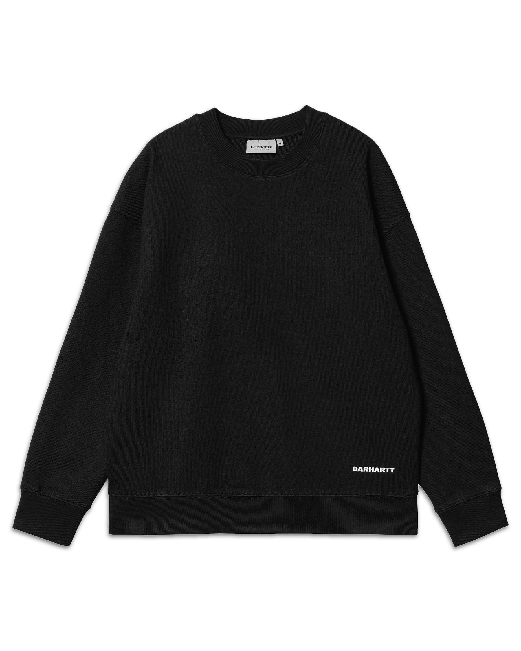 Felpa Uomo Carhartt Wip Link Script Sweat Black